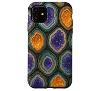 Amethyst Geode Crystal Slice Pattern for Rock Lovers Carcasa para iPhone 11