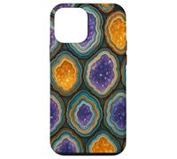 Amethyst Geode Crystal Slice Pattern for Rock Lovers Carcasa para iPhone 12 Mini