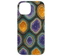 Amethyst Geode Crystal Slice Pattern for Rock Lovers Carcasa para iPhone 14