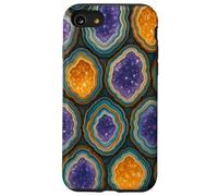 Amethyst Geode Crystal Slice Pattern for Rock Lovers Carcasa para iPhone SE (2020) / 7/8