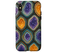 Amethyst Geode Crystal Slice Pattern for Rock Lovers Carcasa para iPhone X/XS