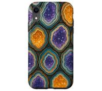 Amethyst Geode Crystal Slice Pattern for Rock Lovers Carcasa para iPhone XR