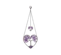 Amethyst Heart Tree of Life Dream Catcher Hanging Ornament for Home Bedroom De FFN