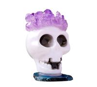 Amethyst Skull | Human Skull Sculpture | Nature Hand Carved Skulls Statue | Party Supplies Realistic Sculpture Halloween Gemston for Home Decoration