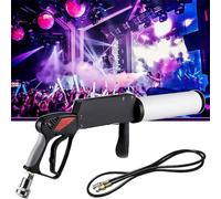 Ametralladora de niebla de CO2 de mano con efectos LED RGB de 8 a 10 m, cañón de pulverización de largo alcance para fiestas, discotecas, DJ, escenarios, efectos especiales de humo