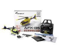 Amewi AFX-135 Alpine Air Ambulance Helicóptero de 4 Canales 6G RTF Amarillo neón Azul