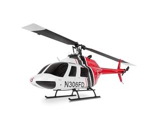 Amewi Bell 206 Pro - Helicóptero sin escobillas (6 Canales, 6 G, RTF, teledirigido), Color Blanco y Rojo