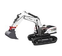 Amewi Excavadora G451E de Metal Parcial 1:14, RTR, Sonido, luz, Blanco RC Control Remoto
