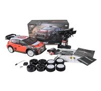 Amewi Hyper Go Citroen C3 WRC Rallye/Drift 4WD 1:14 sin escobillas con giroscopio 45 km/h RTR, Color Negro y Rojo
