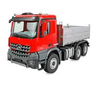 AMEWI Mercedes-Benz Arocs 6x6 Muldenkipper 1:14 RTR, Camión Basculante Eléctrico Radio Control, 595 mm, 6.1 kg, 5000 mAh, 14+ años, Rojo/Gris