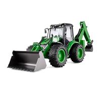 Amewi Retroexcavadora G1401E 1:14 RTR Verde teledirigido RC 2 en 1 Cargador de Ruedas y Excavadora niños 8 años
