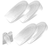 Amexo 2 Pares Taloneras Silicona Transparente, Plantillas Gel Plantillas de Aumento de Altura Plantillas Fascitis Plantar (1 cm + 2 cm) (Hombre(1cm+2cm))