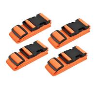Amexo 4 Piezas Correa Maleta, Correas de Equipaje Ajustables Cinta para Maletas de Viaje con Etiqueta de Identidad para los Bolsos para reconocer fácil el Equipaje (Naranja)