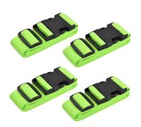 Amexo 4 Piezas Correa Maleta, Correas de Equipaje Ajustables Cinta para Maletas de Viaje con Etiqueta de Identidad para los Bolsos para reconocer fácil el Equipaje (Verde)