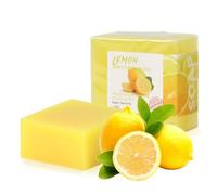 Amexo Jabón de Curcuma y Limón para la Cara 2 Barras Jabon Cara para las Manchas Jabon Sólido para Piel Jabon Pastilla Naturales 100g para Cuerpo Rostro para Baño Ducha Lavado (Limón)