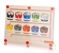 Amexo Juego Magnético de Laberinto de Ciudad, Juego de Laberinto de Colores y Números Magnéticos, Magnetic Color and Number Maze, Juego de Clasificación de Cuentas de Colores para Niños Regalo