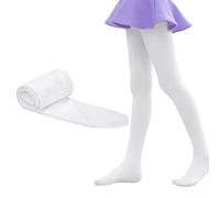 Amexo Medias de Ballet 90 Den, Estirar Blancas de Microfibra para Danza, Niña (FR/ES, Edad 5 Años, Regular, Blanco)