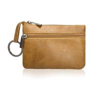 Amexo Monedero Hombre Piel Llavero Porta Moedas Homem Cartera (Marrón)