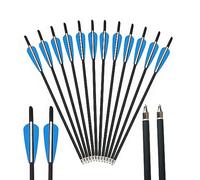 AMEYXGS 6pcs Flechas de Ballesta Pernos de Ballesta Flecha de Carbono 16" 17" 18" 20" 22" para la Caza de Ballesta o la Práctica de Tiro con Arco (Azul, 18")