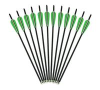 AMEYXGS 6pcs Flechas de Ballesta Pernos de Ballesta Flecha de Carbono 16" 17" 18" 20" 22" para la Caza de Ballesta o la Práctica de Tiro con Arco (Verde Blanco, 17")