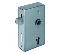 AMF 140S-13995 Caja de Cerradura de Puerta corredera, Brillante, Plata