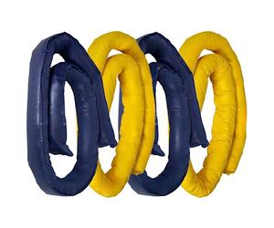AMF Life 4 ayudas para caballos, azul y amarillo, 1,8 m de largo, para entrenamiento de caballos, barreras de trabajo en el suelo, barreras de obstáculos