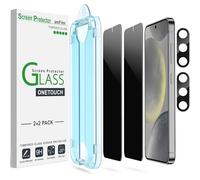 amFilm - Protector de Pantalla de Privacidad para Samsung Galaxy S24 5G con Protectores de Cristal Templado de Lente de Cámara [Antiespía y Protección de la Privacidad]