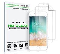 amFilm - Protector de pantalla para iPhone 8, 7, 6S, 6 (3 unidades), transparente