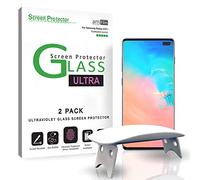 amFilm Ultra Glass Screen Protector for Galaxy S10 Plus, (2 Pack) UV Gel Application, Tempered Glass, Compatible with UltraSonic Fingerprint Scanner for Galaxy S10 Plus (2019)