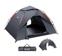 Amflip Tienda de campaña automática para 3 Personas, Tienda de campaña instantánea desplegable Ultraligera para 4 Estaciones, Impermeable y Resistente al Viento, con Lona Exterior extraíble, Doble