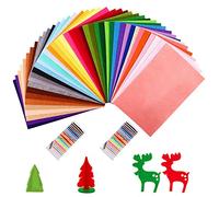 Amfrpar 40 Colores Fieltro para Manualidades 20 x 30 Cm Comprar Fieltro Manualidades No Tejido Fieltro de Colores con Hilo para Costura Niños Artesanías de Bricolaje