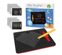 AMFUN 1 Piezas Pizarra Educativa Magnética, Tableros de Dibujo Magnéticos para Niños, Pizarra Magnética Portátil con Rotulador y Bola de Acero, Regalo Educativo(Negro)