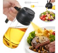 AMFUN 16oz/470ml 2 en 1 Dispensador de Aceite, Pulverizador Aceite Spray, para, Cocina, Cocinar, Freidora de Aire, Ensalada, Barbacoa (Negro)