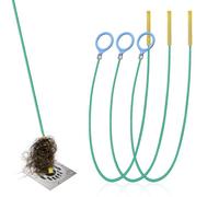 AMFUN 3 Piezas Desatascador Tuberias, 130CM Desatascador Fregadero, Cepillo de Limpieza para Desagüe, para Desatascar Cabellos y Residuos, para Limpieza de Cocina y Baño (Verde)