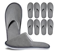 AMFUN 4 Pares Zapatillas, Pantuflas de Invitados para Hombre y Mujer, Lavables y Reutilizables de Zapatillas de Casa, Talla Universal, Antideslizante, Para Interior, Baño, Huésped, Hotel