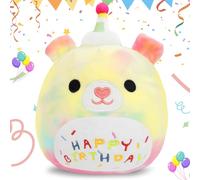 AMFUN 9 Pulgadas Muñeco de Peluche de Unicornio Relleno, 22CM Happy Birthday Peluche de Unicornio Relleno, Suave de Animales Muñecas Juguetes Regalo, para Regalar a Mejores Amigas (Color B)