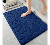 AMFUN Alfombra Baño, Alfombrilla de baño, Marina de Guerra Patrón Guijarro 50 * 80CM Absorbente Alfombras Ducha, Antideslizante, Espuma Viscoelástica, Lavable a Máquina, para Bañera,Ducha y Baño