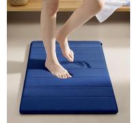 AMFUN Alfombra Baño, Alfombrilla de baño, Marina de Guerra Raya 50 * 80CM Absorbente Alfombras Ducha, Antideslizante, Espuma Viscoelástica, Lavable a Máquina, para Bañera,Ducha y Baño