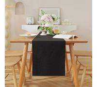 AMFUN Camino de mesa negro impermeable, 30 x 120 cm, moderno, para comedor, fiesta, decoración, lavable