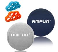 AMFUN Pelota Antiestres, 2 Piezas Pelota de Agarre, Pelota Rehabilitacion, con 2 Estirar Los Dedospara Ejercicios De Manos Antiestres Rehabilitación Física- Negro/Gris (5.5 * 5.5CM)