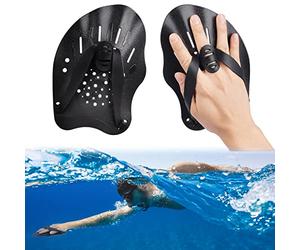 AMFUN Speedo Tech Paddle Asistencias, Equipo de Ejercicio de Piscina, Universal natación Entrenamiento Mano, Palma natación Mano, Paleta Palma Natación (1PCS-Negro)