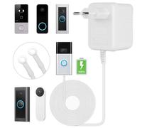 Amfun Transformador de Timbre, 24 Volt 500mA Longitud Cable 8M transformador para Timbres de Video, Transformadosr de timbre Compatible con Todas Las Versiones de Timbre Ring (Blanco)