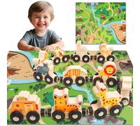 AMFUN Tren Magnetico Juguete, Tren Juguete, Madera Magnét, Trenes Madera Juguetes, Regalo de Juguetes Montessori para niños y niñas, para Pascua, Cumpleaños y Navidad