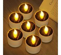 AMFUN Velas LED Sin Llama, 6 Velas Solares Al Aire Libre a Prueba Agua, Luces de Té LED Sin Llama, para Bodas, Fiestas, Vacaciones, Decoración del Hogar Al Aire Libre