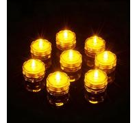 AMFUN Velas LED Sumergibles, 12PCS Luz de Té Velas LED Lmpermeables, Luz Velas sin Llama, para Jarrón, Pecera, Bañera, Piscina y Bar, Fiesta, Halloween, Decoración (Blanco Cálido)