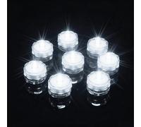 AMFUN Velas LED Sumergibles, 12PCS Luz de Té Velas LED Lmpermeables, Luz Velas sin Llama, para Jarrón, Pecera, Bañera, Piscina y Bar, Fiesta, Halloween, Decoración (Blanco)