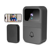 AMFUN Videotimbre, Timbre Inalámbrico con 2.4GHz WiFi, 1080p HD Vídeo Timbre Puerta Inteligente con Cámara, Visión Nocturna, Audio bidireccional, Instalación Fácil por Cuenta Propia