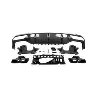AMG E63 Labio difusor trasero estilo carbono con punta de escape compatible con Benz Clase E W213 2016-2020 con AMG-Line