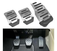 AMGASMG Cubre Pedales de Coche Antideslizantes para Nissan Terrano - Pedal Reposapiés Deportivo de Aceleración/Freno/Embrague - Accesorios Funda de Pedal Metal, Manual Transmission-Silver