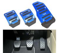 AMGASMG Cubre Pedales de Coche Antideslizantes para Nissan Terrano - Pedal Reposapiés Deportivo de Aceleración/Freno/Embrague - Accesorios Funda de Pedal Metal, Manual Transmission- Blue